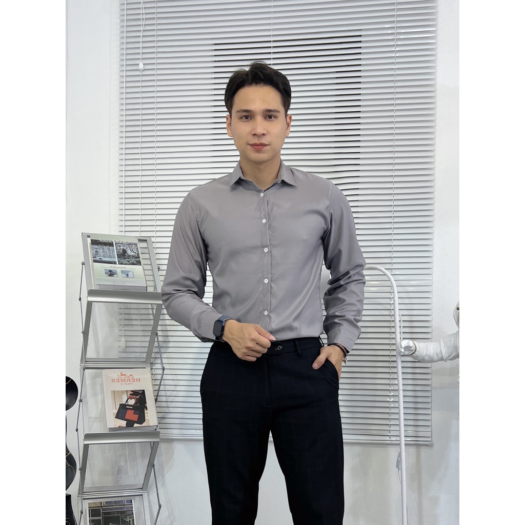 Áo Sơ Mi Trơn Màu Đen Xanh Dương, Đỏ, Xám, Dành Cho Nữ Và Nam Siêu Sale Hot Nhất Minh.Tri.Fashion Mới Ra Trong Năm Nay
