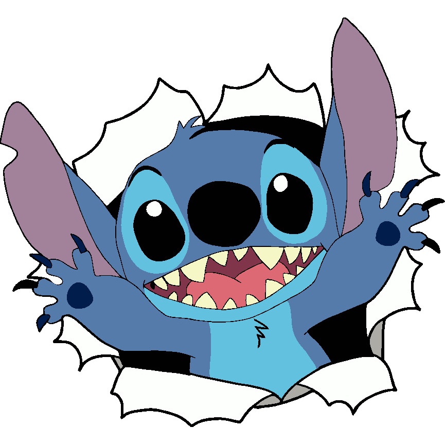 Hình dán nhiệt đủ size - logo Stitch