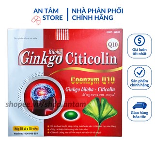 Viên uống bổ não Ginkgo Biloba Citicolin Coenzym Q10 giúp hoạt huyết, dưỡng não