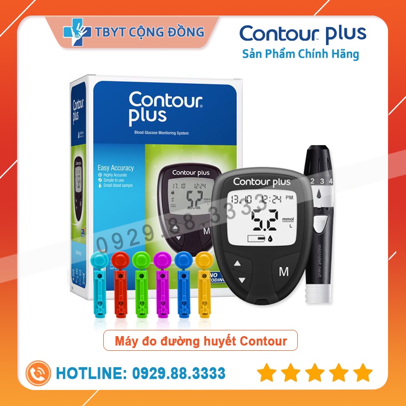 Máy đo đường huyết Contour Plus + Hộp 50 que