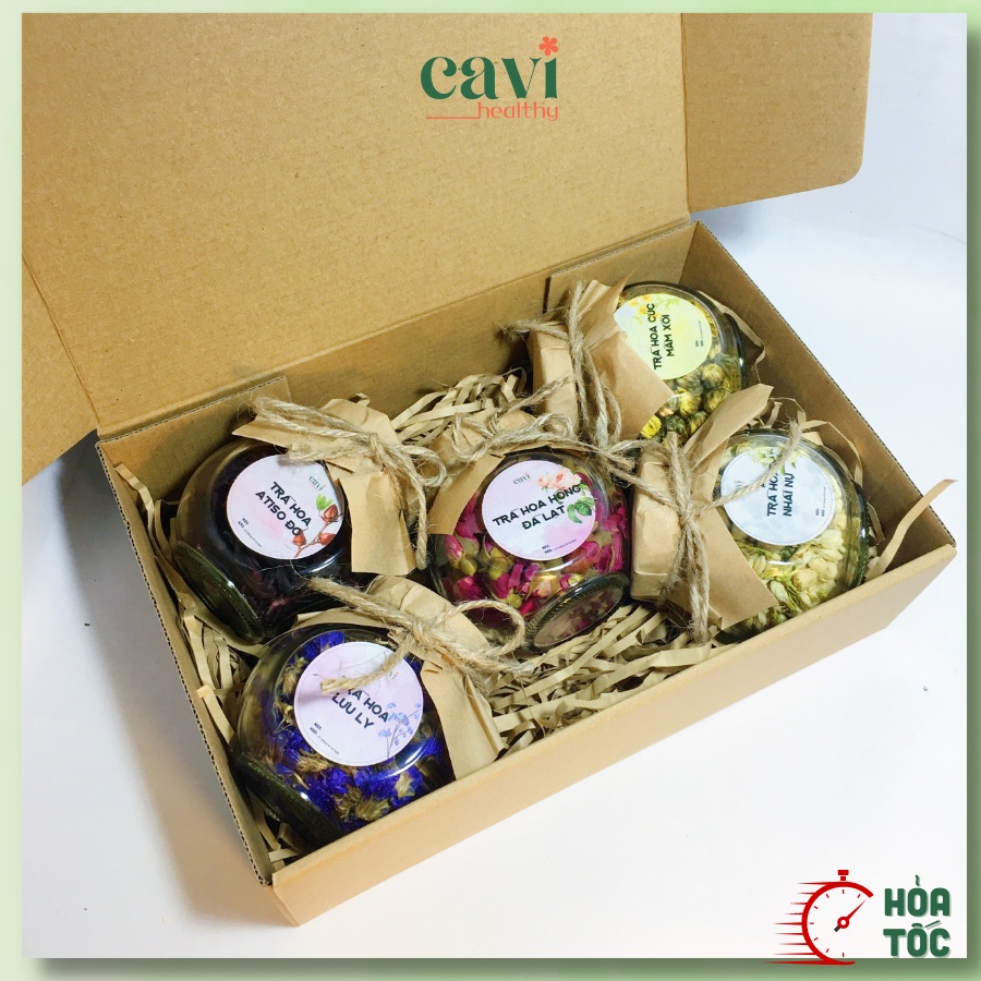 Set Trà Hoa Khô Tứ Vị, 4 Vị Trà Hoa Thảo Mộc Sấy Lạnh Làm Quà Tặng, Cải Thiện Giấc Ngủ