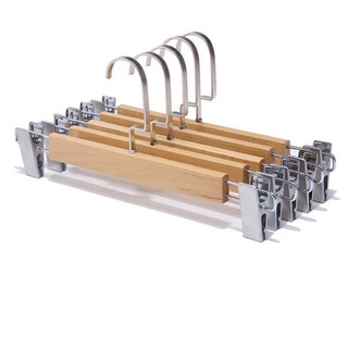 Móc kẹp quần trẻ em kẹp gỗ vàng 25cm