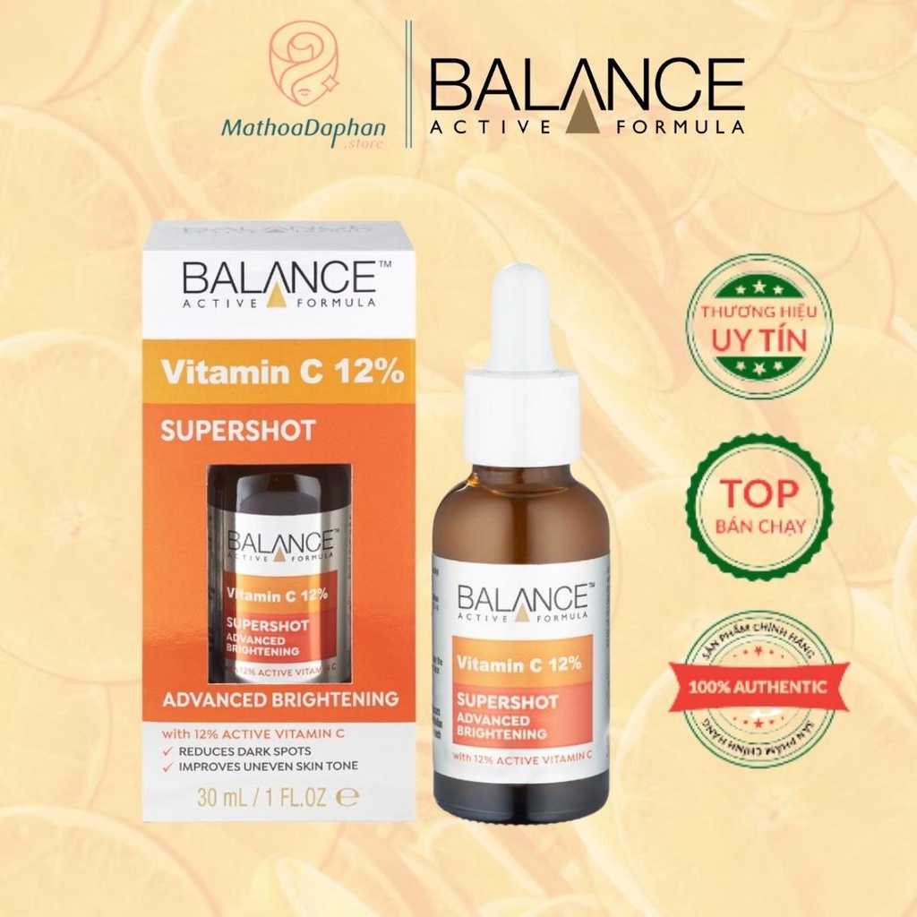 Balance Vitamin C BOOSTER 12% SUPERSHOT Advanced Brightening { CAM KẾT CHÍNH HÃNG}