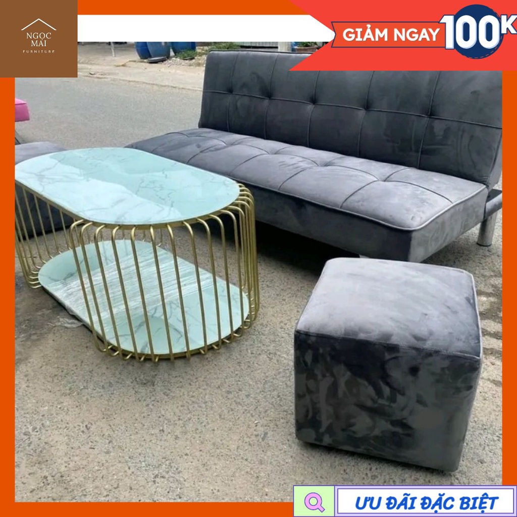 Ghế Sofa bed nhung phòng khách - sofa giường nằm gấp gọn