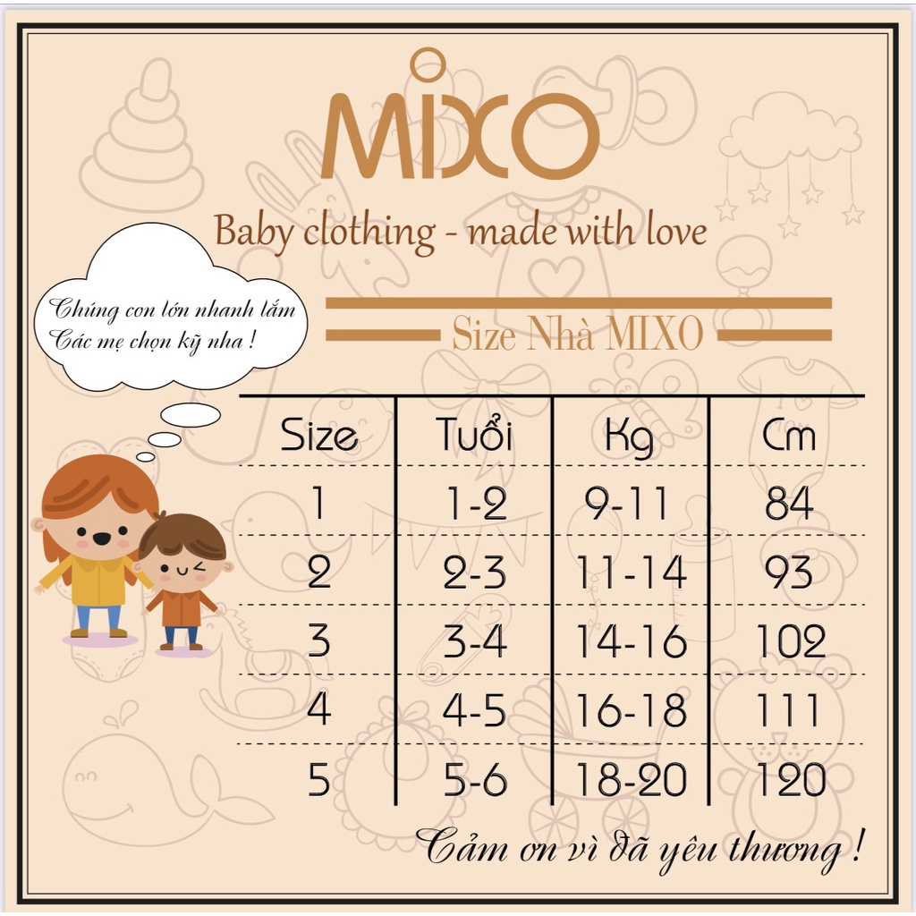 Bộ quần áo cho bé gái MIXOBABY bộ bé gái 2 dây mùa hè chất cotton mát mẻ mặc nhà, bé từ 0-5 tuổi 9-20kg