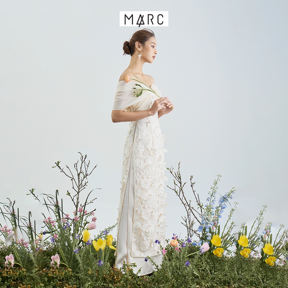 Áo dài cách tân nữ MARC FASHION cách điệu vai Hy Viên FASH120422