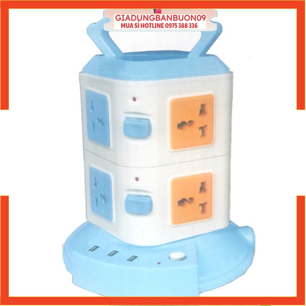 Ổ Điện Thông Minh Dây Dài 2 Mét, Ổ Cắm Điện 2 Tầng, 3 Tầng, 4 Tầng, 5 Tầng 3 Chấu Đa Năng Có Cổng Sạc USB