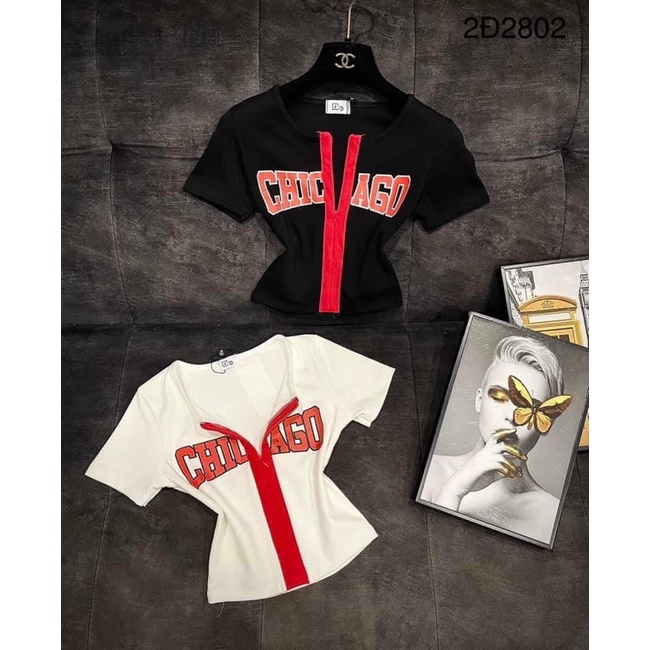 Áo Thun Croptop Tay Ngắn Khoá Kéo HOUS STON