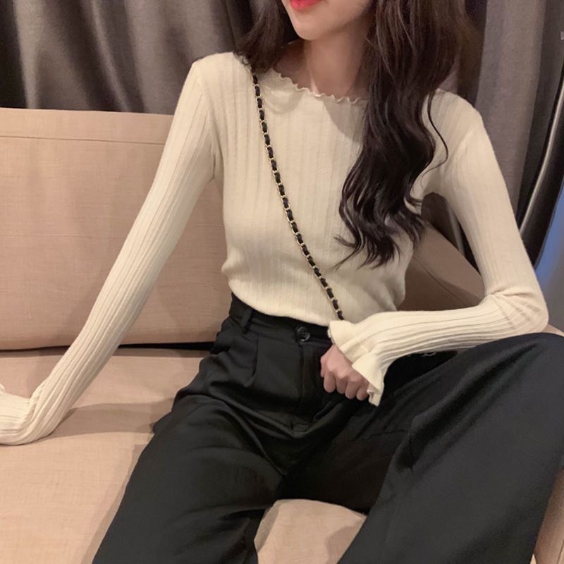 Áo len dệt kim len tay xòe dáng ôm body thời trang hàn quốc - 7shine