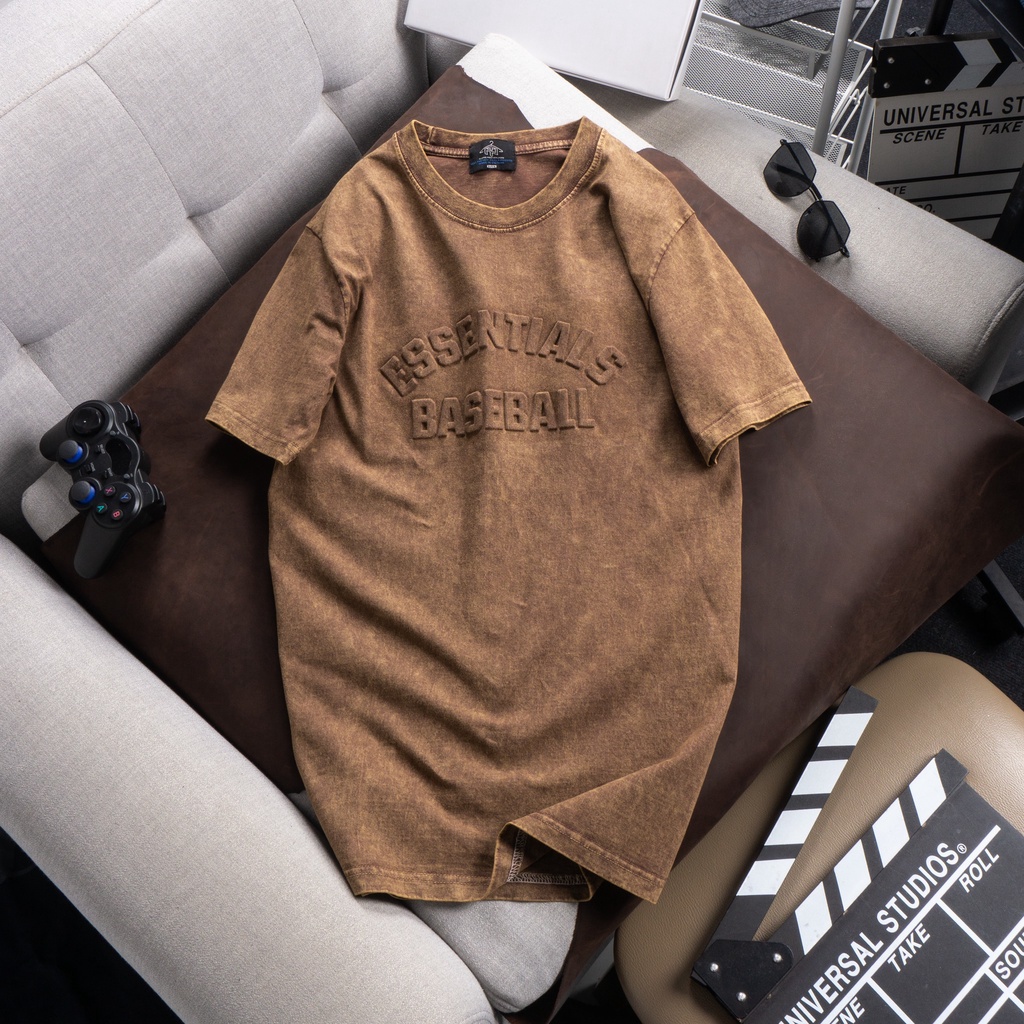 Áo thun wash essentials tay lỡ form rộng unisex nam nữ