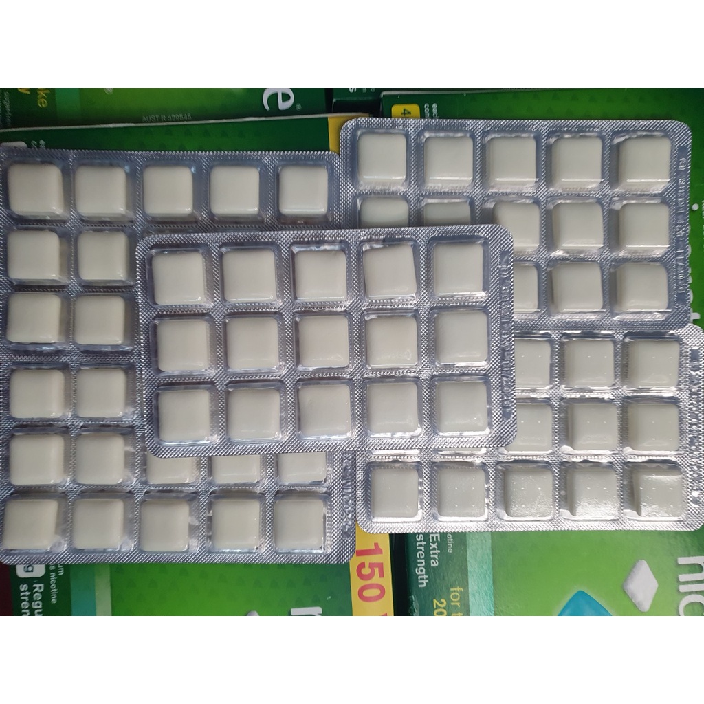Kẹo cao su nhai cai thuốc_lá Nicorette 2mg vỉ 15 viên và hộp 75 viên