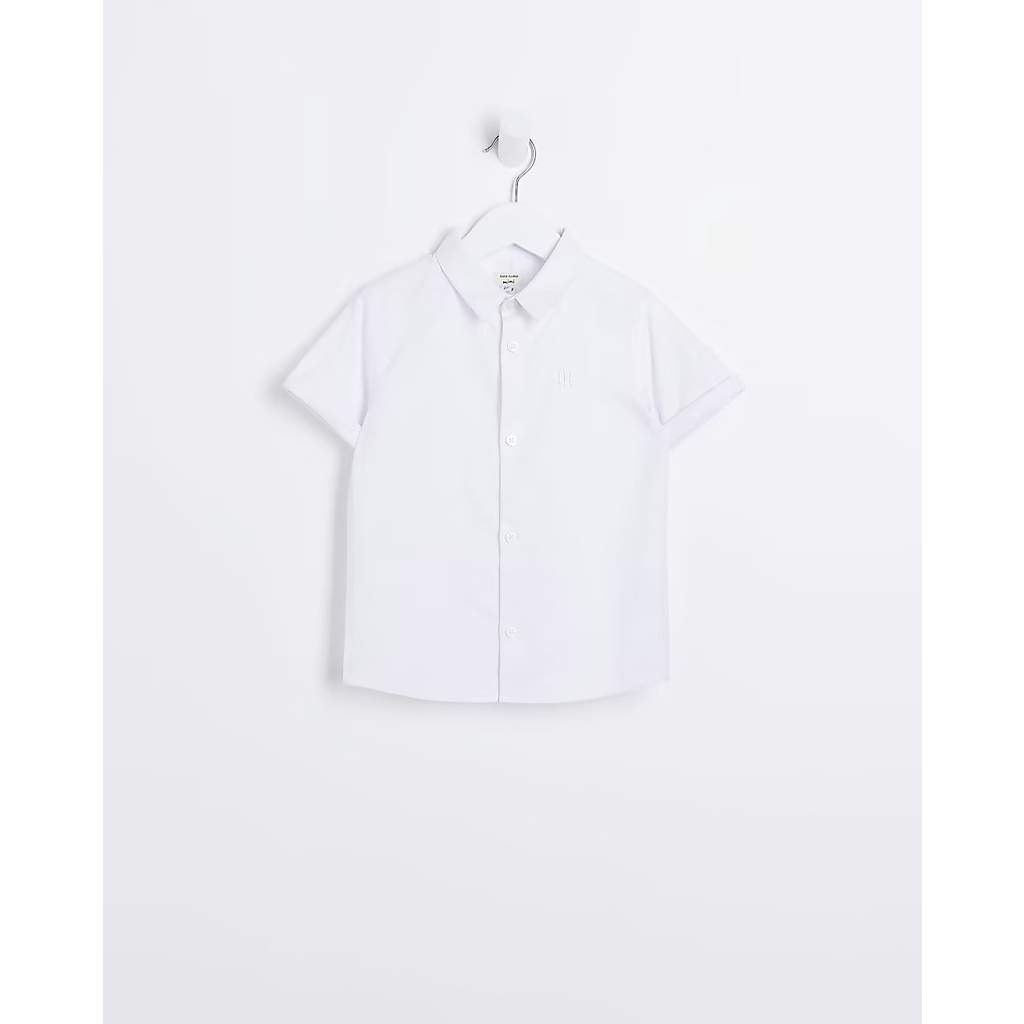 Áo sơ mi trắng hè cộc tay bé trai Riverisland Auth mặc đi học ( Ri UK )