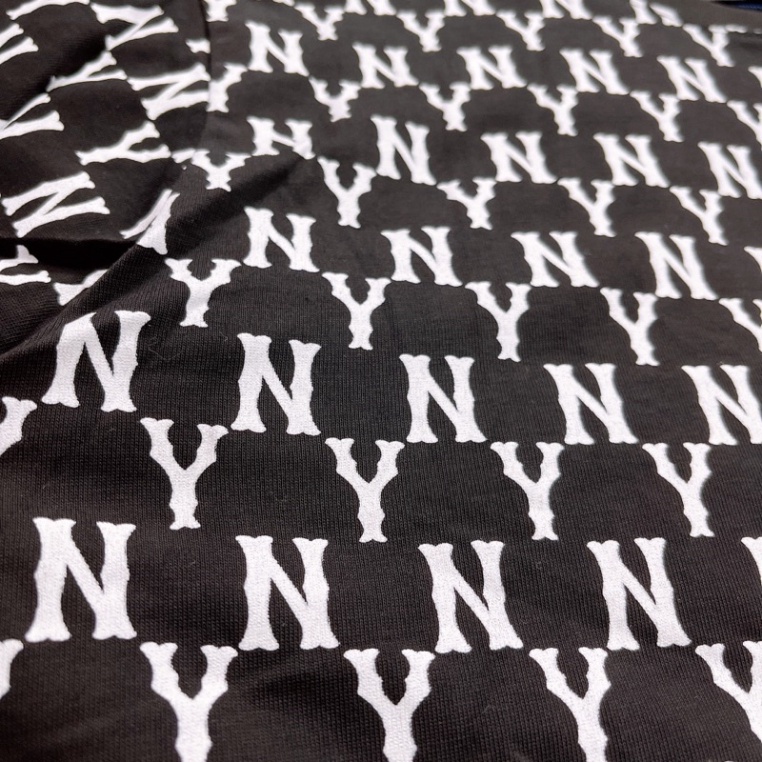 Áo Thun MLB in NY Monogram form rộng tay lỡ Unisex cotton 2C thời thượng đl 250gsm tee nam nữ