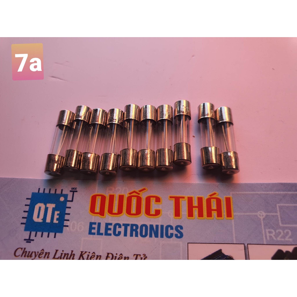 Combo 10 cầu chì 7 A kích thước 5x20mm