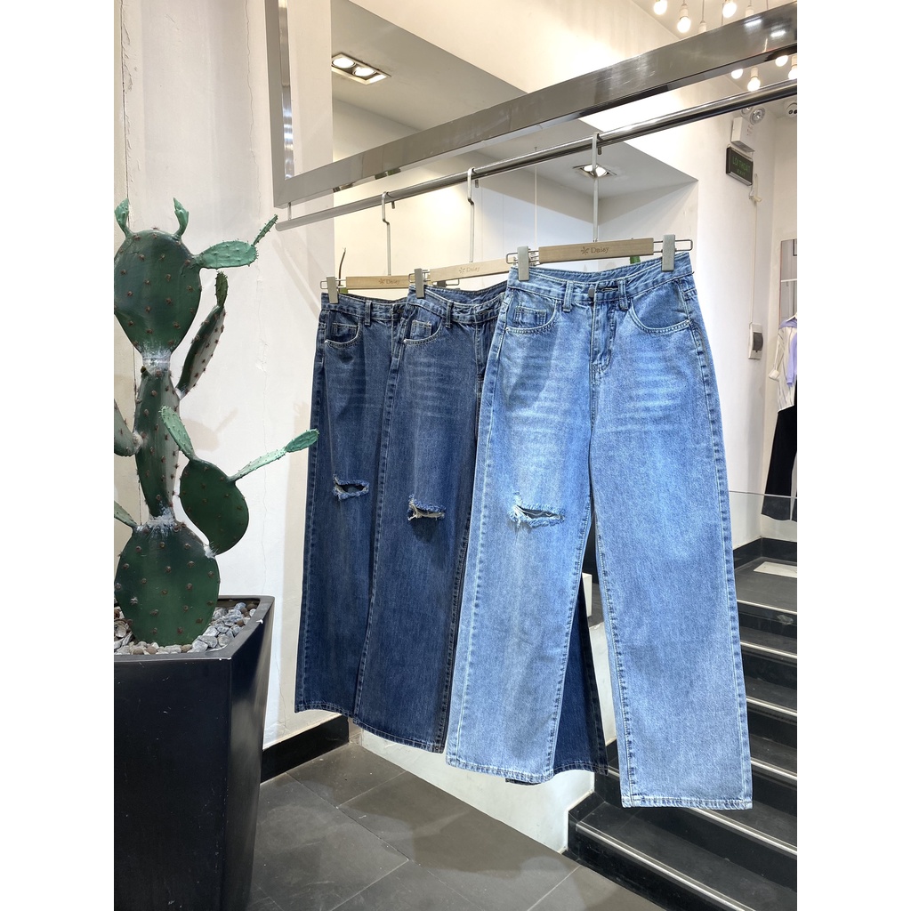 Quần jeans Daisy mã QB8717 ống đứng rách gối