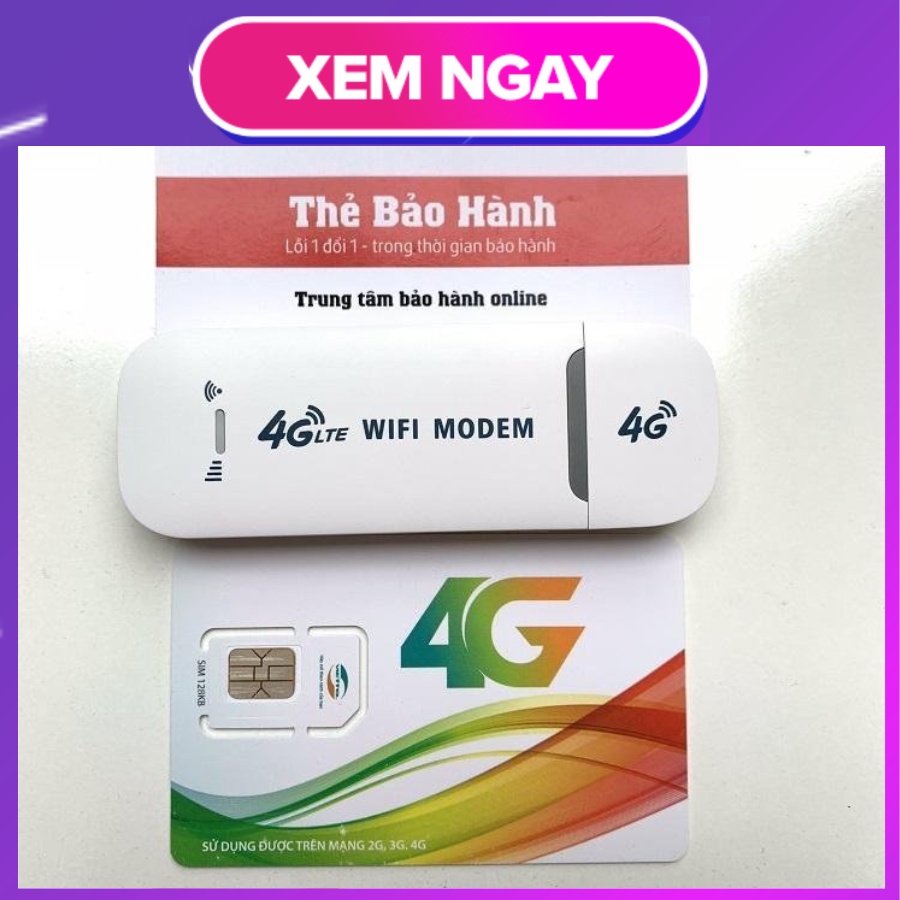 USB DCOM Phát Wifi Từ Sim 4G Đa Mạng Dongle Tốc Độ Cao 150 Mbps Hàng Chuẩn Quốc Tế
