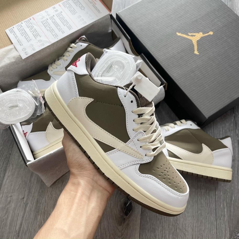 Giày thể thao Travis Scott x Air Jordan 1 Low Reverse Mocha Màu Nâu Trắng Cổ Thấp Siêu Phong Cách hot 2023