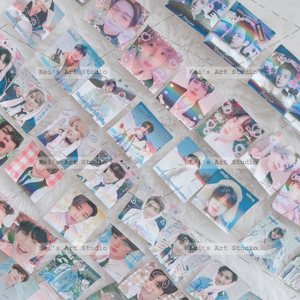 Set 80 cái sticker tem niêm phong BTS size 3,5 - 4cm vuông, cán bóng, cắt rời sẵn