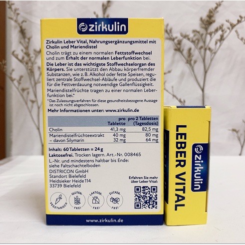 Viên Uống Bổ Gan Zirkulin Leber Vital 60v