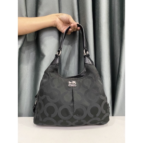 túi si hiệu COACH vải phối da 2hand chính hãng chuẩn auth