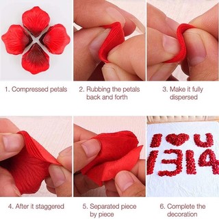 100 cánh hoa hồng lụa trang trí phòng cưới