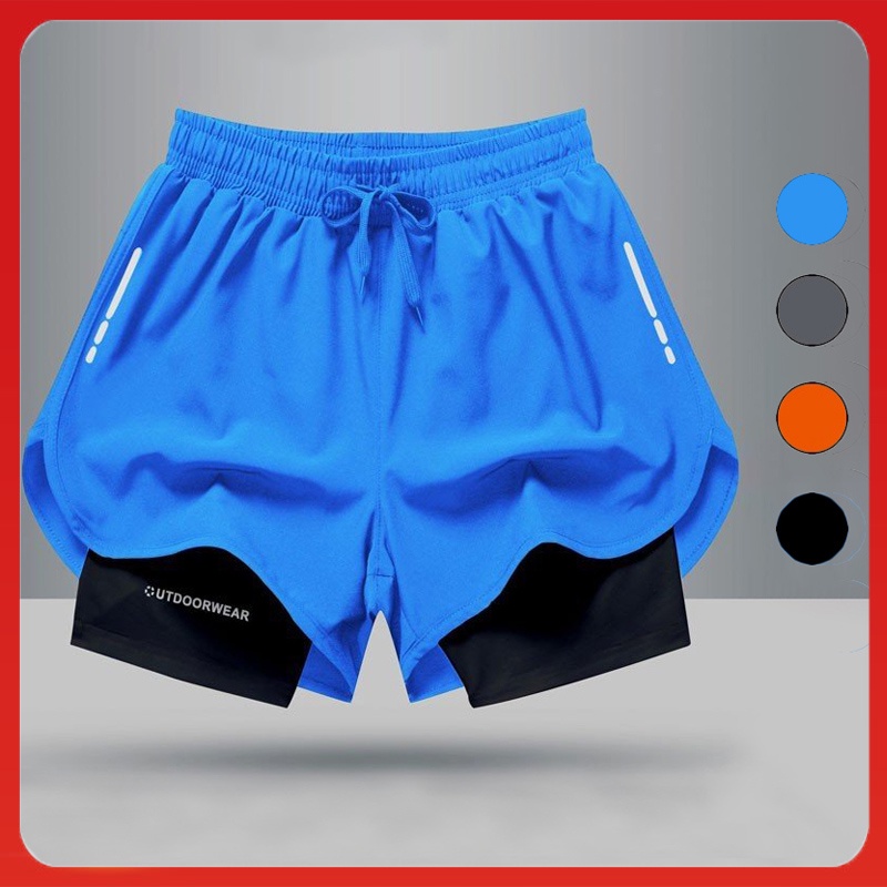 Quần thể thao chạy bộ 2 lớp, quần đùi short thoáng khí thấm hút mồ hôi, co giãn cực tốt. Hàng cao cấp xuất khẩu