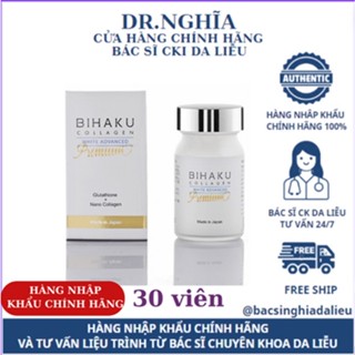 [NHẬP KHẨU CHÍNH HÃNG] Viên uống Bihaku Collagen Premium white advanced 30 viên trắng da và ngăn lão hóa - Bác Sĩ Nghĩa