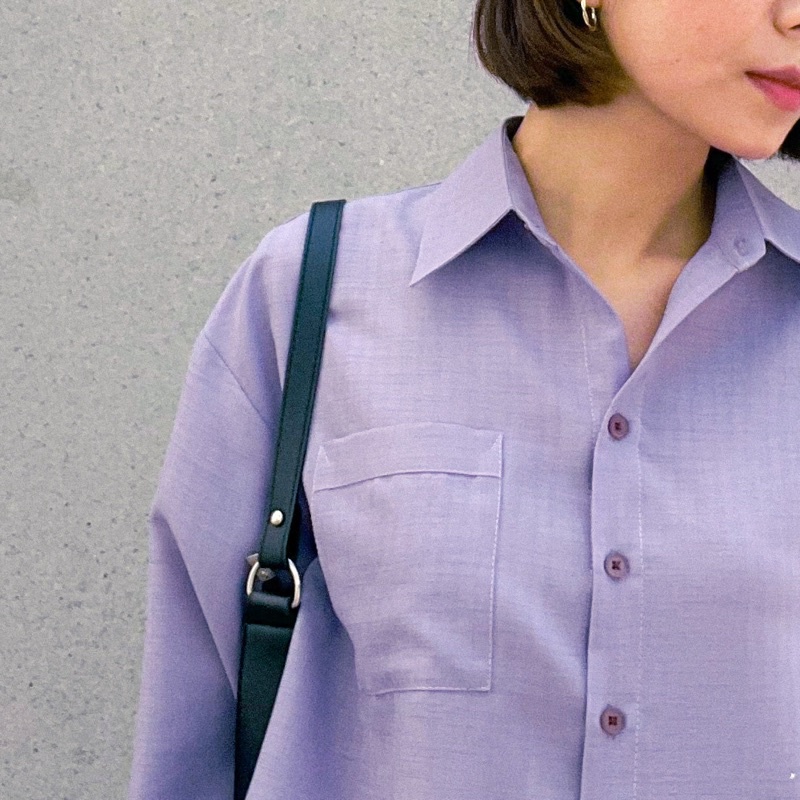 Kathryn.thecitilook- Áo sơ mi tím dáng rộng S|M- purple