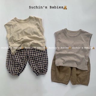 Áo ba lỗ dáng rộng cho bé trai và bé gái Suchin