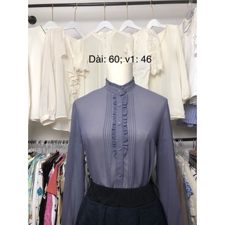 Áo sơ mi si tuyển 2hand dài tay, cổ bèo, voan 1 lớp