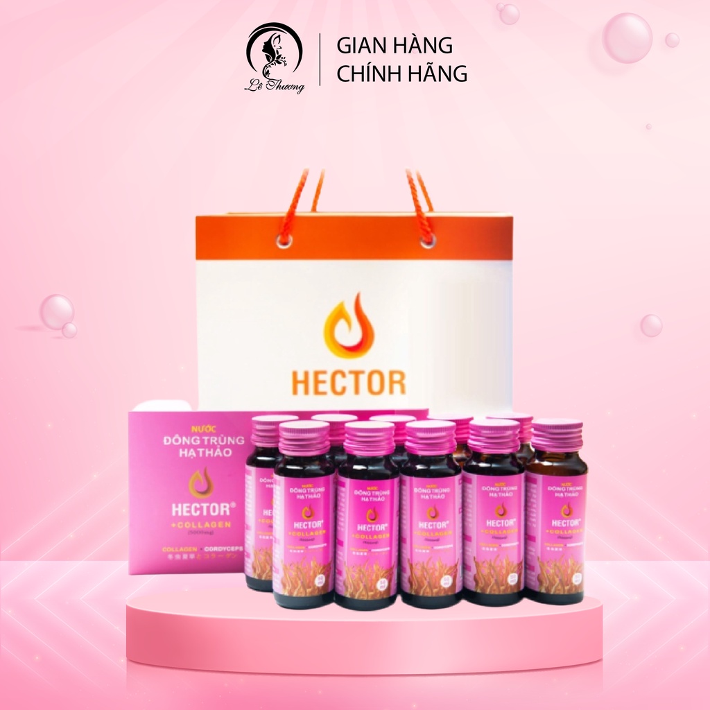 Nước uống collagen đông trùng hạ thảo Hector chống lão hóa 10 lọ x 50ml