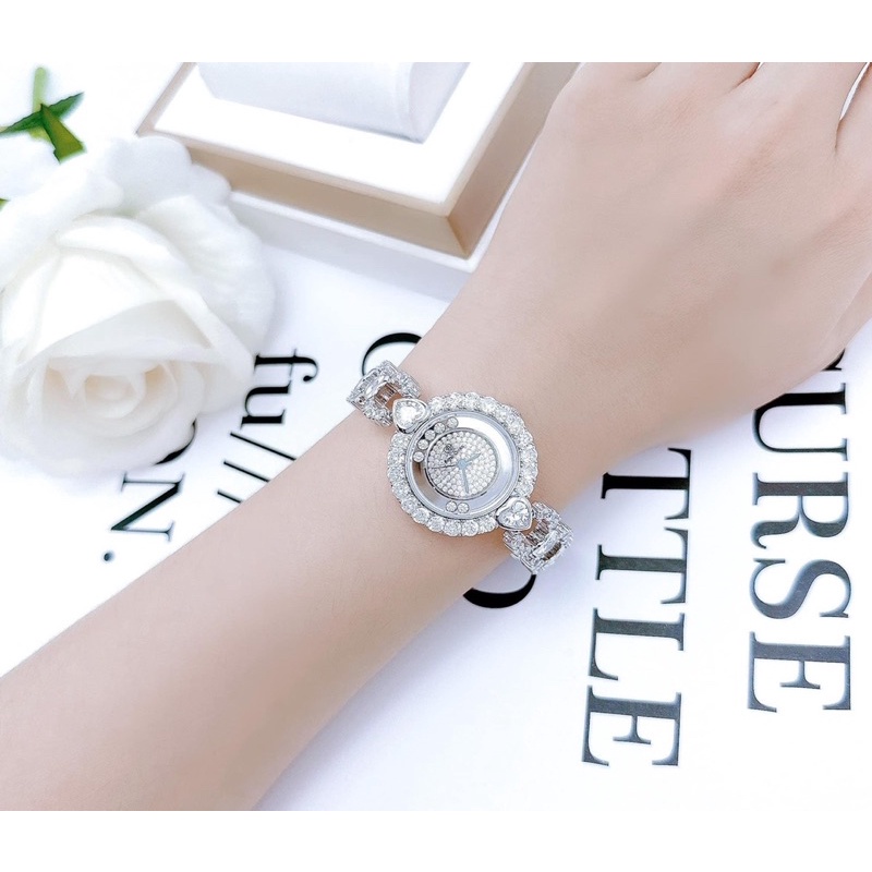 Đồng hồ nữ chính hãng Royal Crown 6255 mặt tròn siz 32mm đính full đá