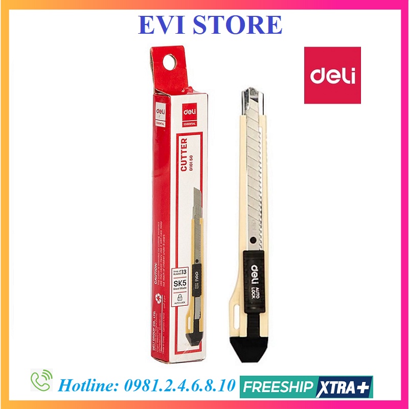 Dao rọc giấy nhỏ 9mm Deli 10150
