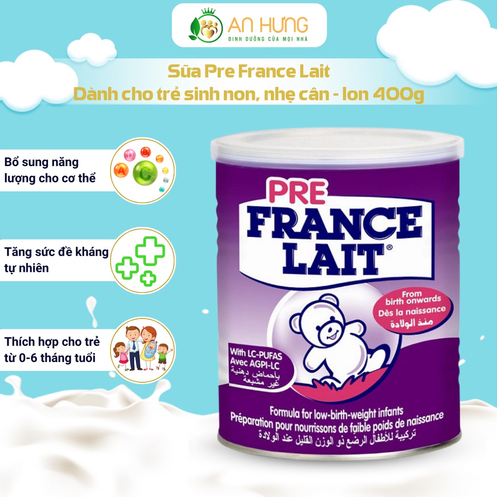 Sữa Pre France Lait dành cho trẻ sinh non, nhẹ cân 400g
