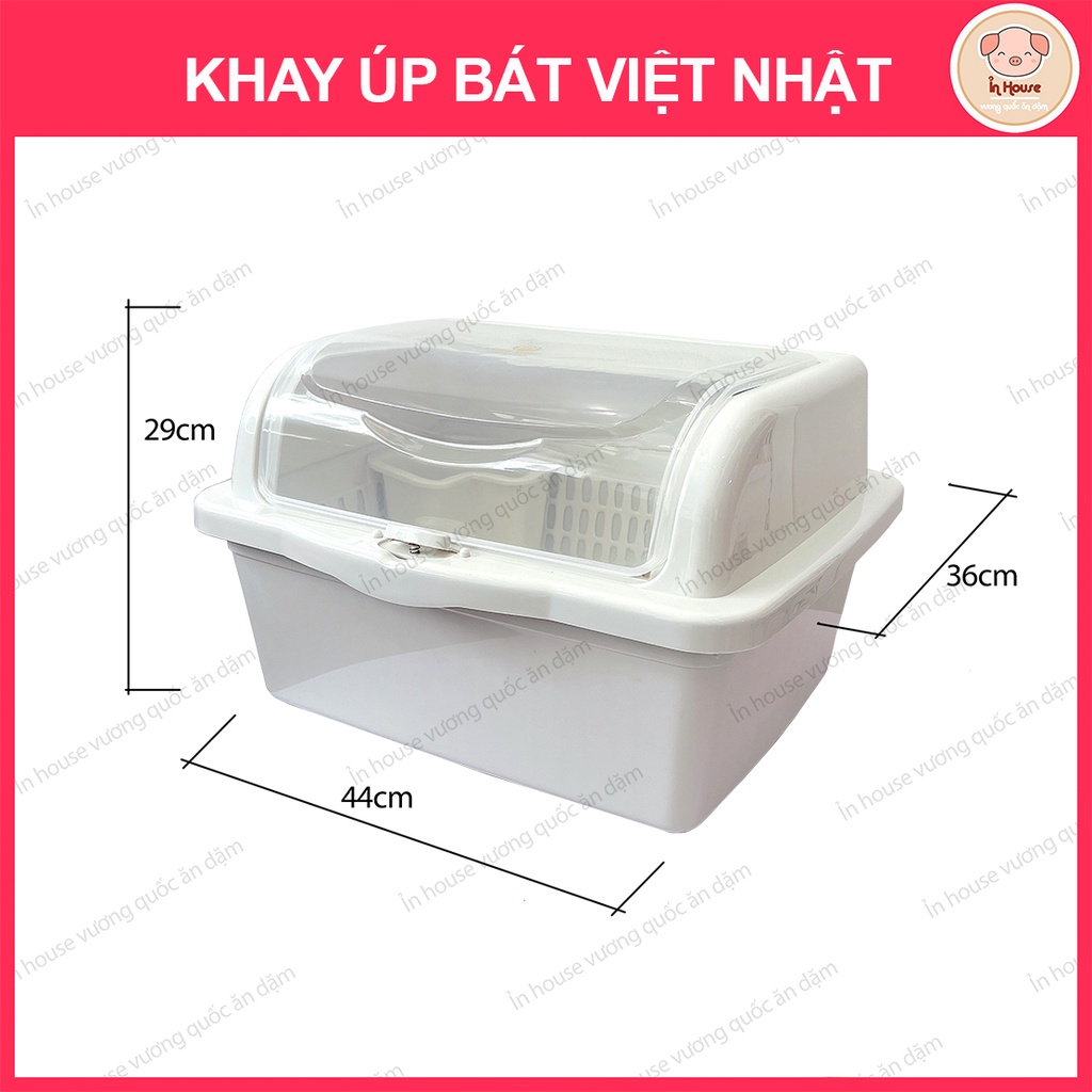 Khay, Giá Úp Chén Bát, Đồ Dùng Ăn Dặm Việt Nhật Có Nắp Đậy Cao Cấp Cho Bé-Ỉn House