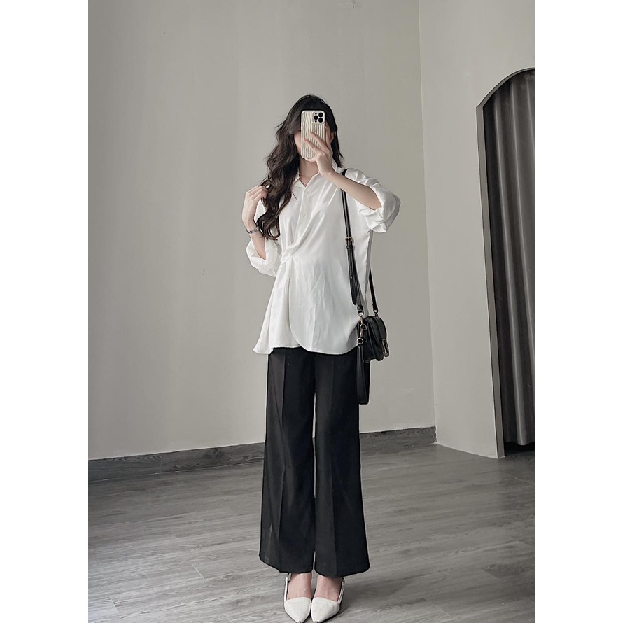 Áo sơ mi mặc 2 kiểu khuy chéo by Samhyewear