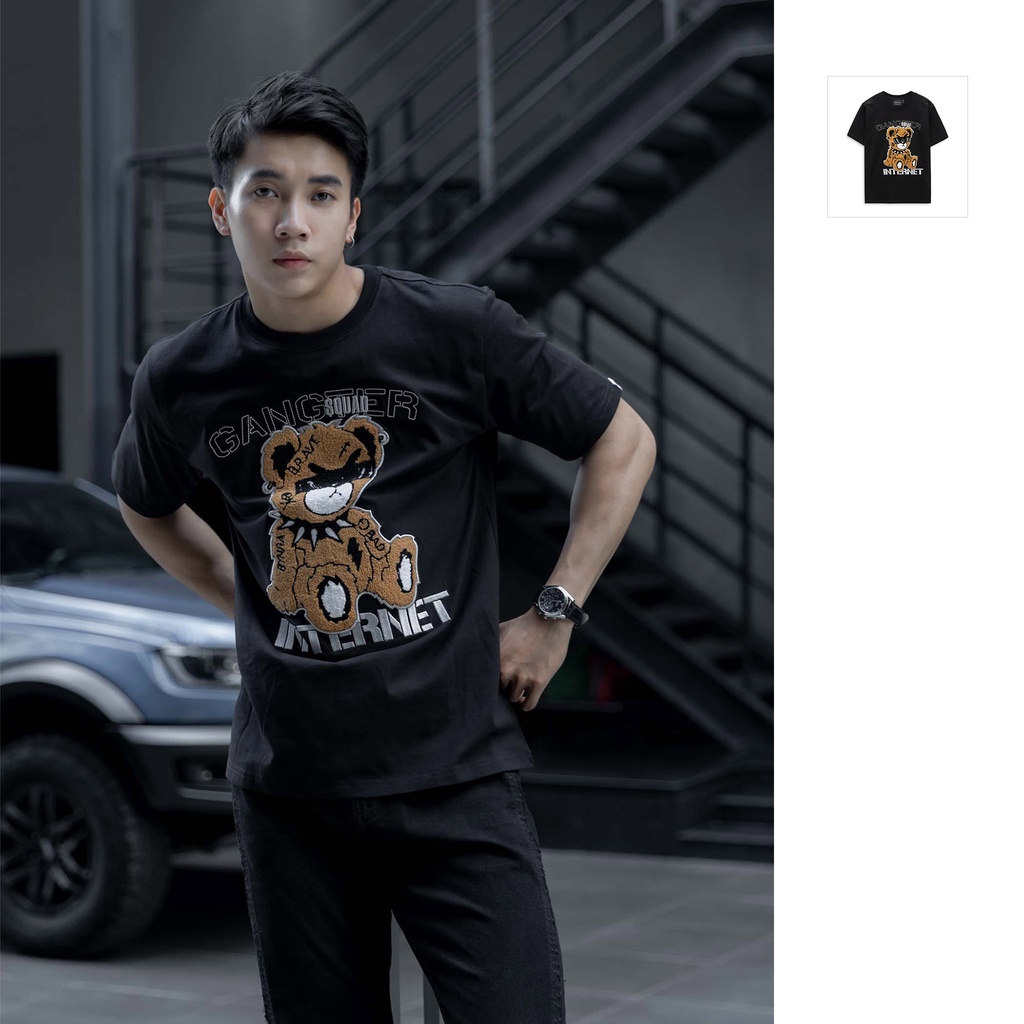 Áo Thun Nam Cool Gangster Bear, Chất Vải Cotton 2 chiều Thoải Mái, AT0033, SOMEHOW