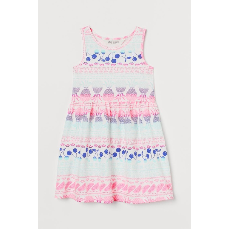 Váy sát nách cánh hoa nhí xanh navy HM H&M_hàng chính hãng authentic