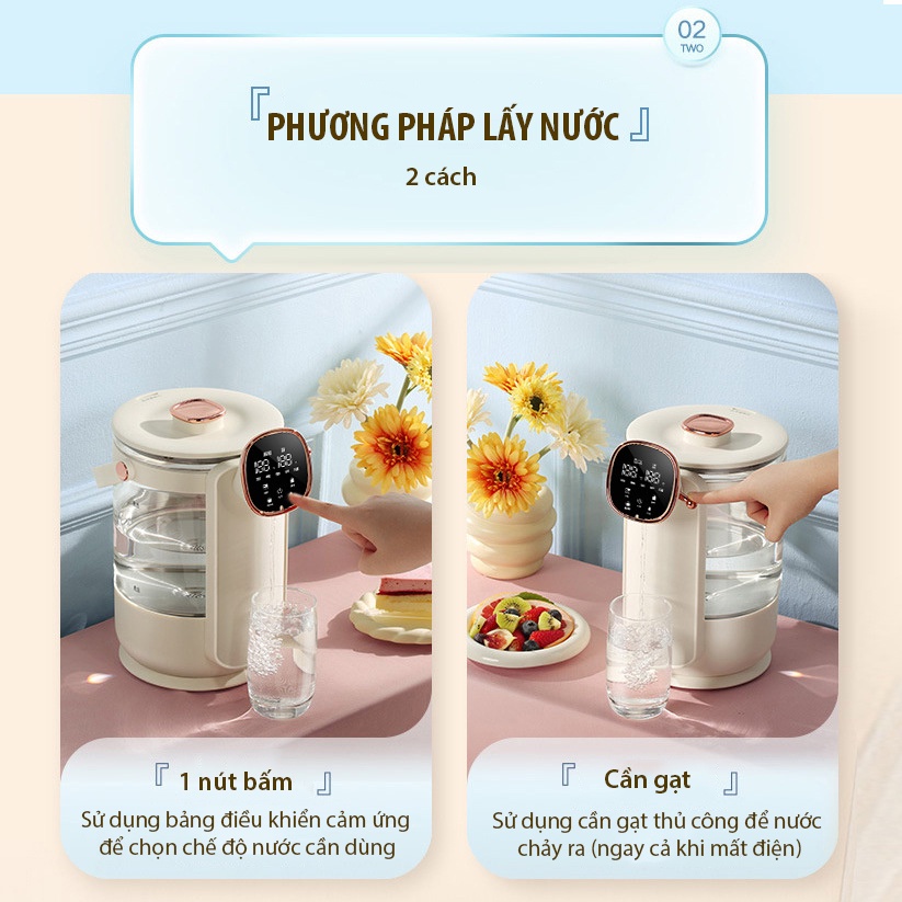 Bình Thủy Điện Đun Nước Nóng Chọn Nhiệt Độ Khử Clo- Máy Đun Nước Giữ Nhiệt - Ấm Siêu Tốc Dung Tích 2.5l Màn Hình Cảm Ứng