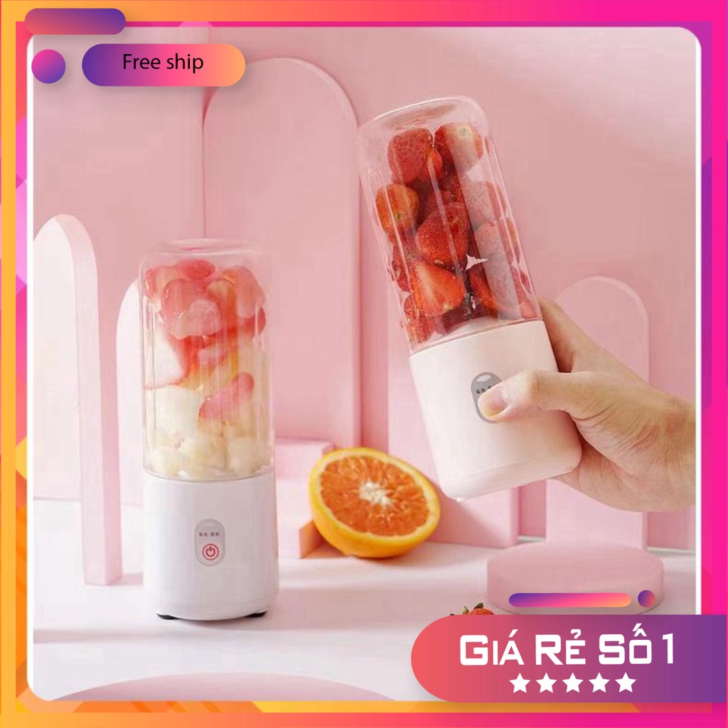 Máy Xay Sinh Tố Đa Năng Cầm Tay dao 6 lưỡi 500ml Sử dụng pin sạc - Xay cực nhanh , cao cấp, an toàn tuyệt đối Rẻ nhất Sh