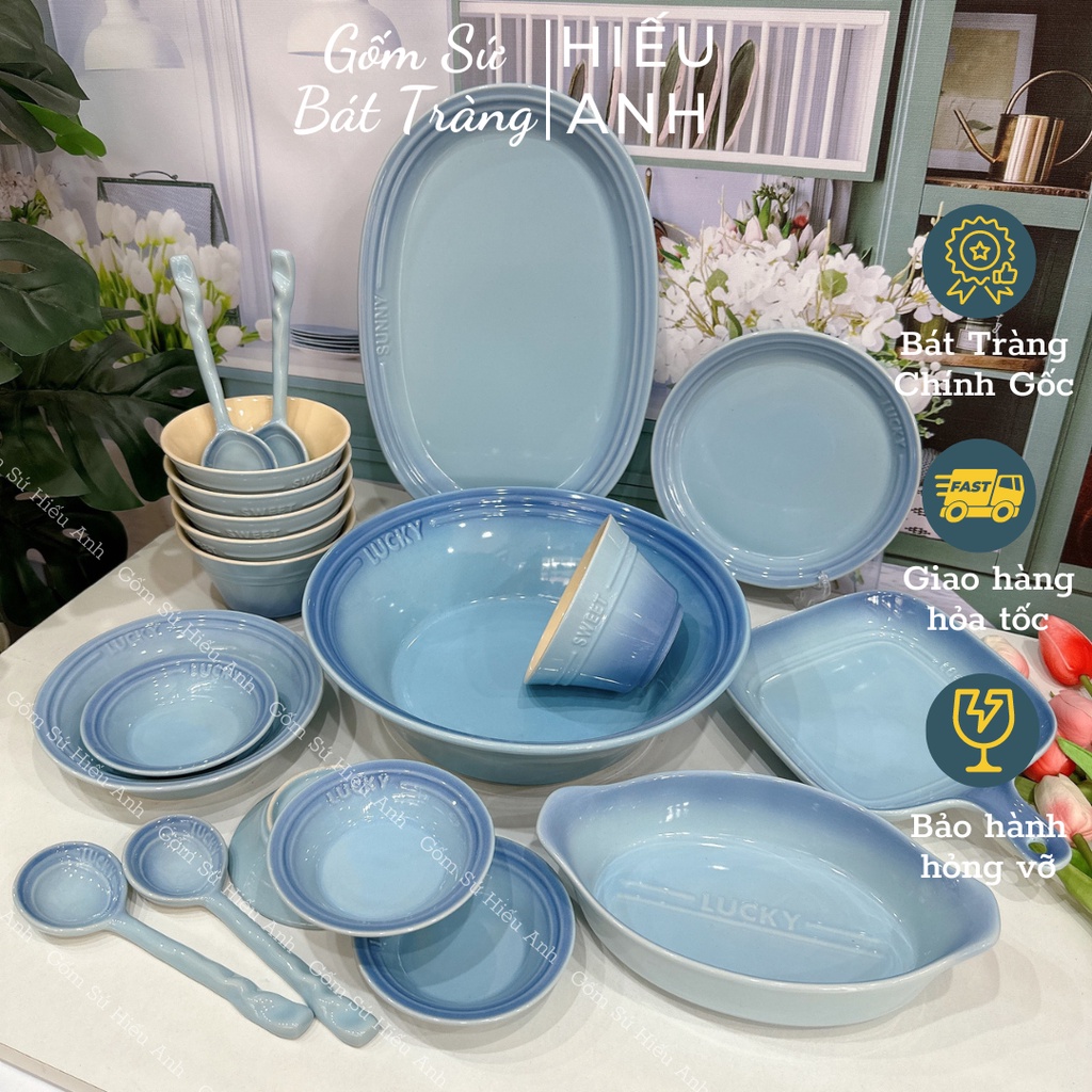 Bộ Bát Đĩa 7 Màu Sắc Phong Cách Hiện Đại, Chén Đĩa Sứ Cao Cấp Đẹp, Chất Men Mịn