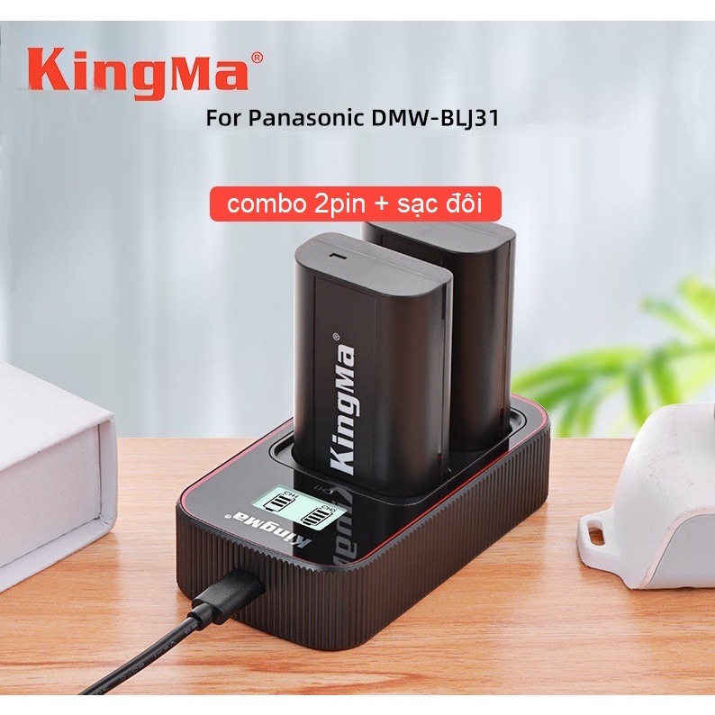 Pin & Sạc Máy ảnh Panasonic Lumix DC -S1/S5 chính hãng DSTE & KINGMA , thay thế pin Panasonic DMW- BLK22 & DMW- BLJ31