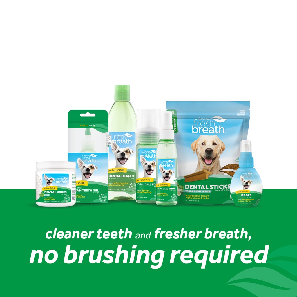 Tropiclean Fresh &amp; Breath Chăm sóc răng miệng và xịt khử hôi miệng cho chó