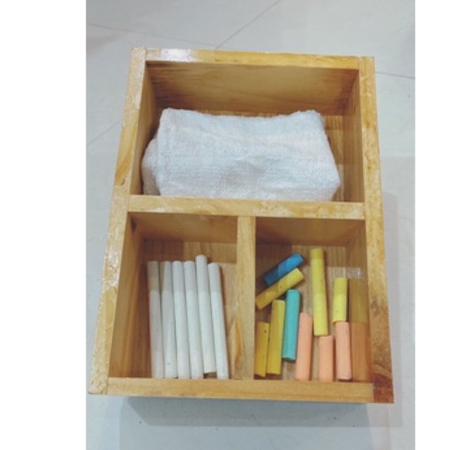 Khay gỗ đựng phấn và khăn lau bảng, khay đa năng hàng chuẩn