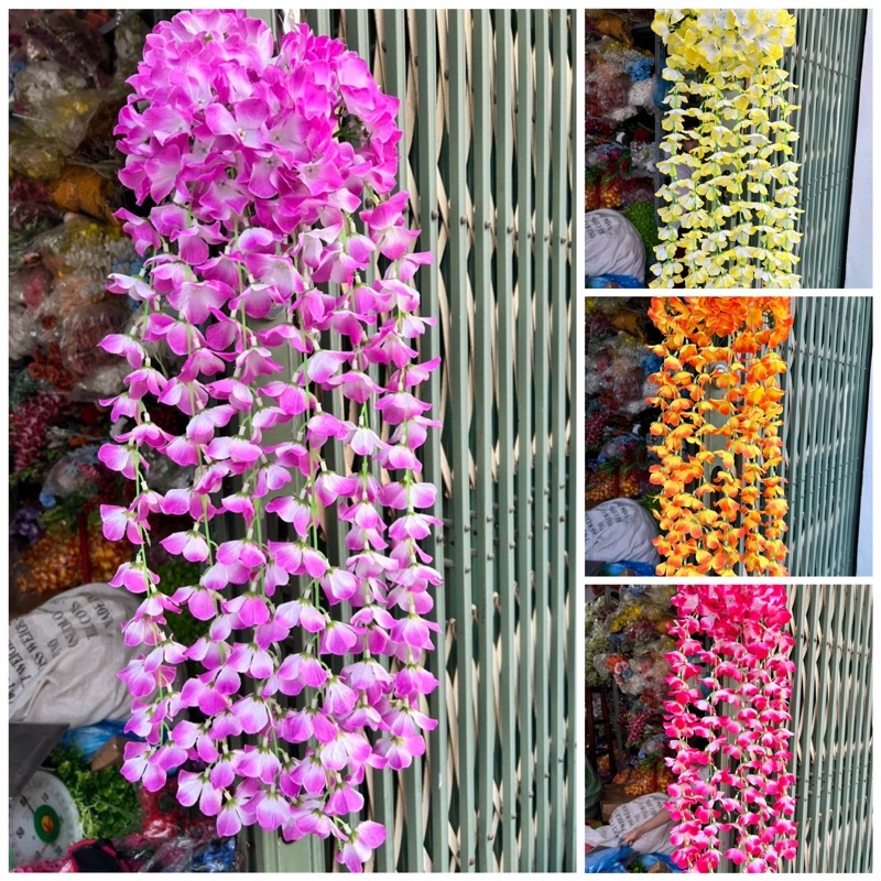 Rủ hoa tú cầu dài 80cm _rủ hoa treo tường, treo ban công trang trí nhà cửa