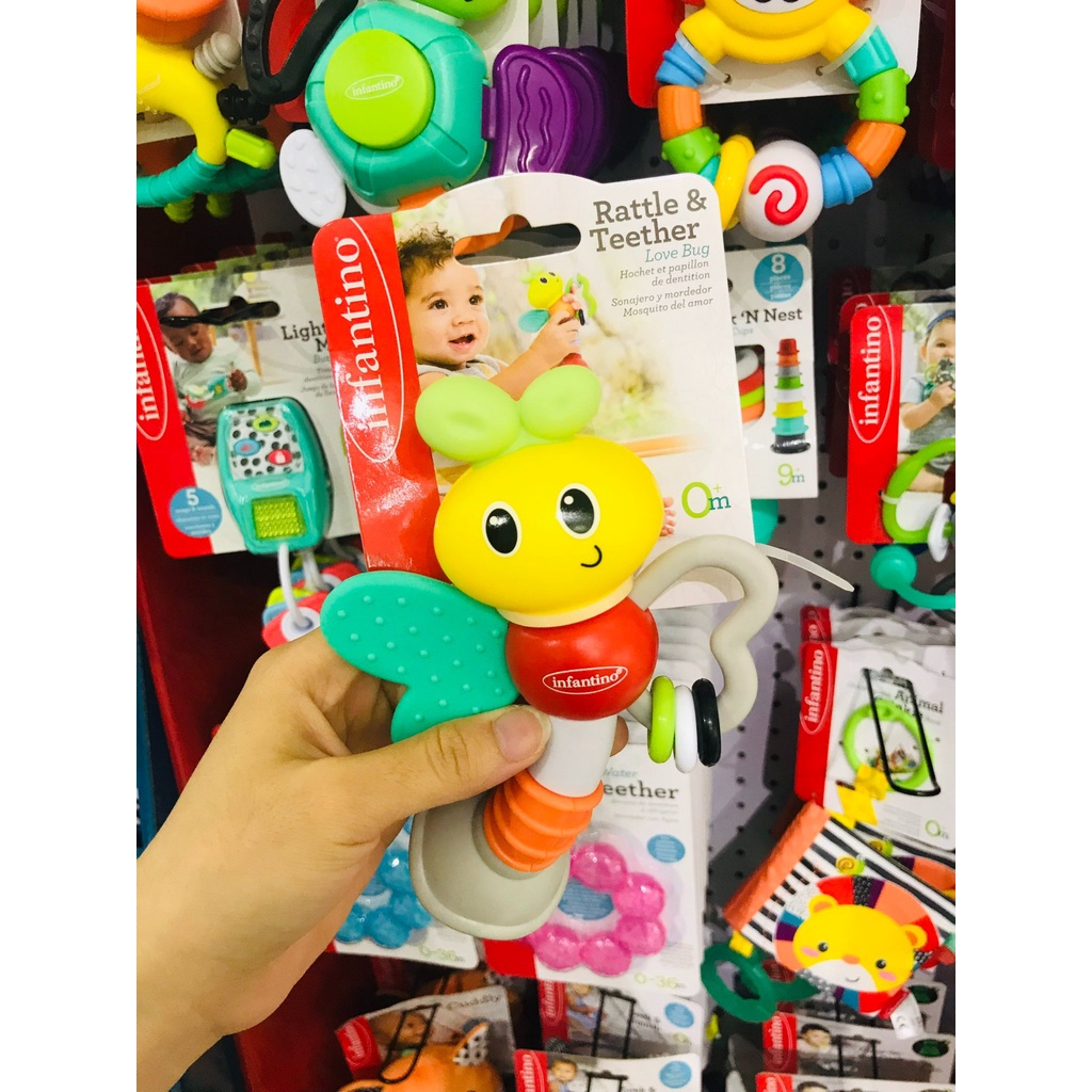 Gặm Nướu Con Sâu Bướm cho bé sơ sinh Infantino Mỹ chất liệu cao cấp - Sản Phẩm Chính Hãng