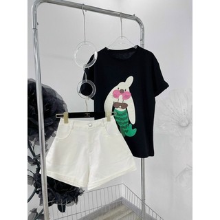 SET QUẦN SHORT KAKI TRẮNG ÁO IN