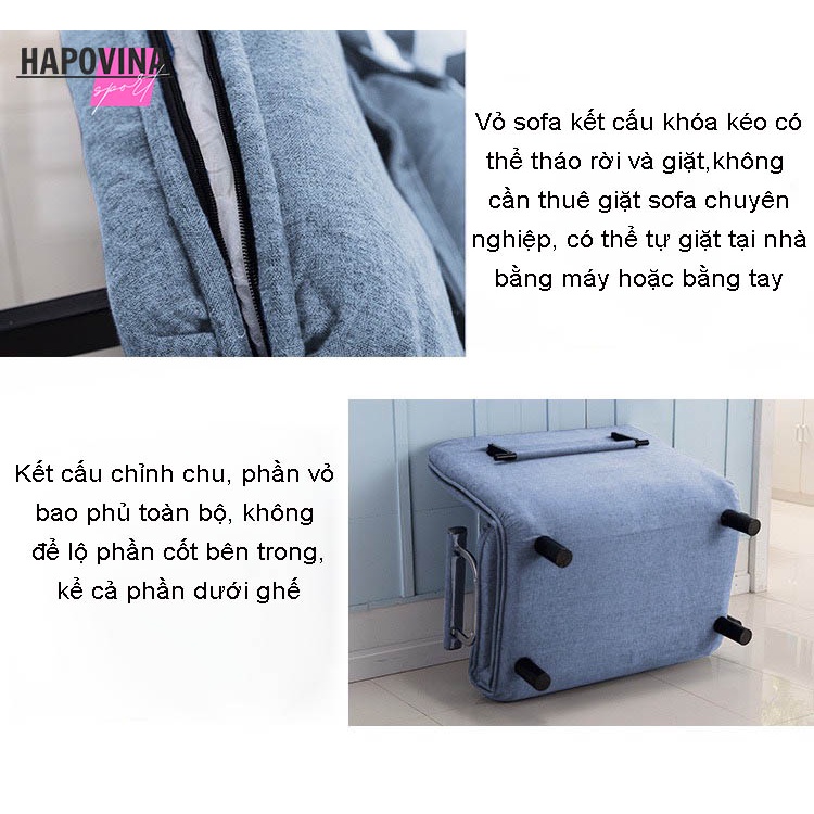 Sofa giường gấp gọn Hp66, giường thông minh gấp gọn có khóa kéo dễ dàng làm sạch, ghế sofa giường tiết kiệm diện tích | BigBuy360 - bigbuy360.vn