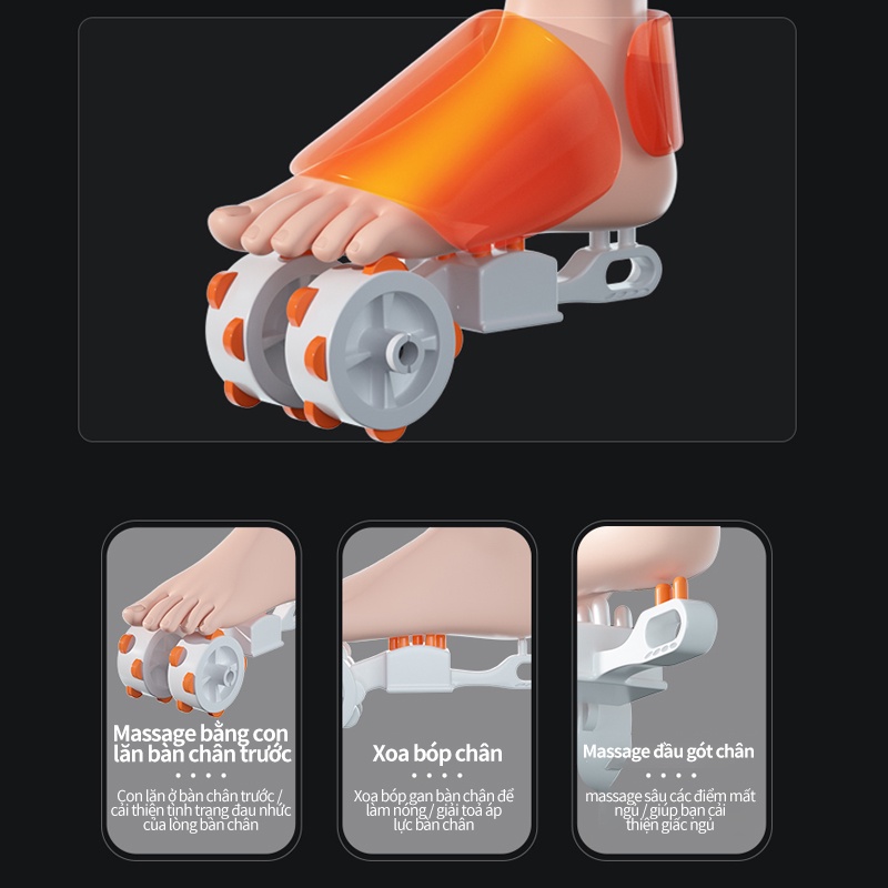 Máy massage chân có túi khí JIASHENGDA ấn bóp điểm huyệt chườm nhiệt nóng xoa bóp bàn chân,Đỡ bốn góc