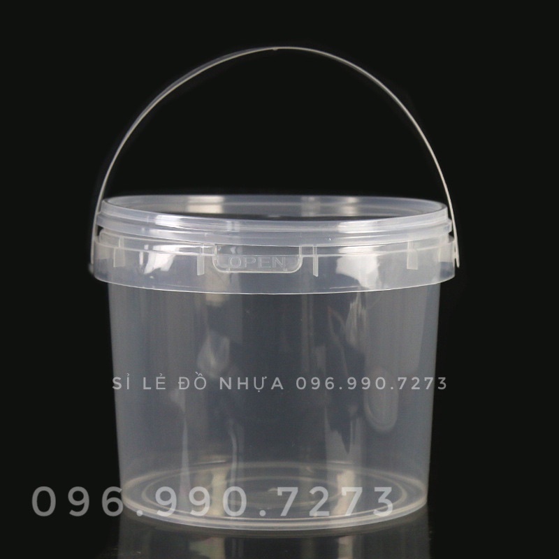 50 chiếc | Xô 1000ml (1 lít) Quai Xách DÁNG TRÒN ,Xô trà sữa, xô đựng kem , xô đựng bánh thực phẩm quai xách giá rẻ